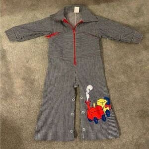 Vintage retro boys train jumper size 18 months